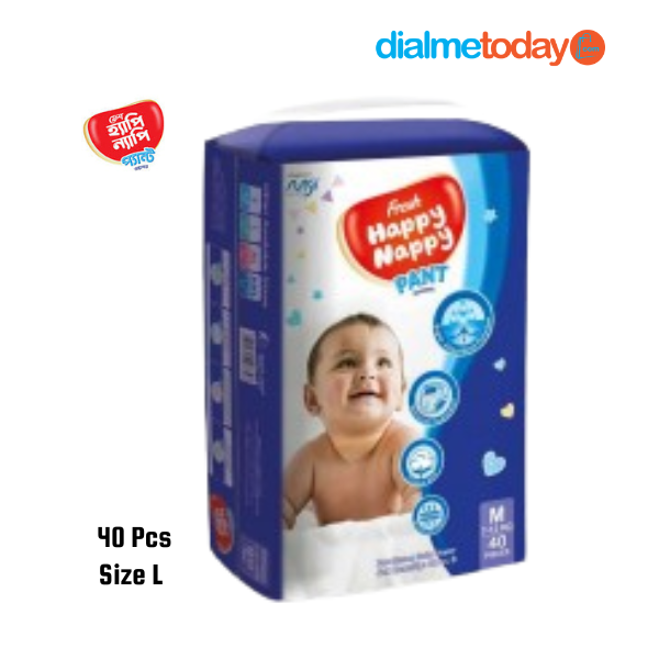 Fresh Happy Nappy Pant System Baby Diaper – L Size (07–12kg)